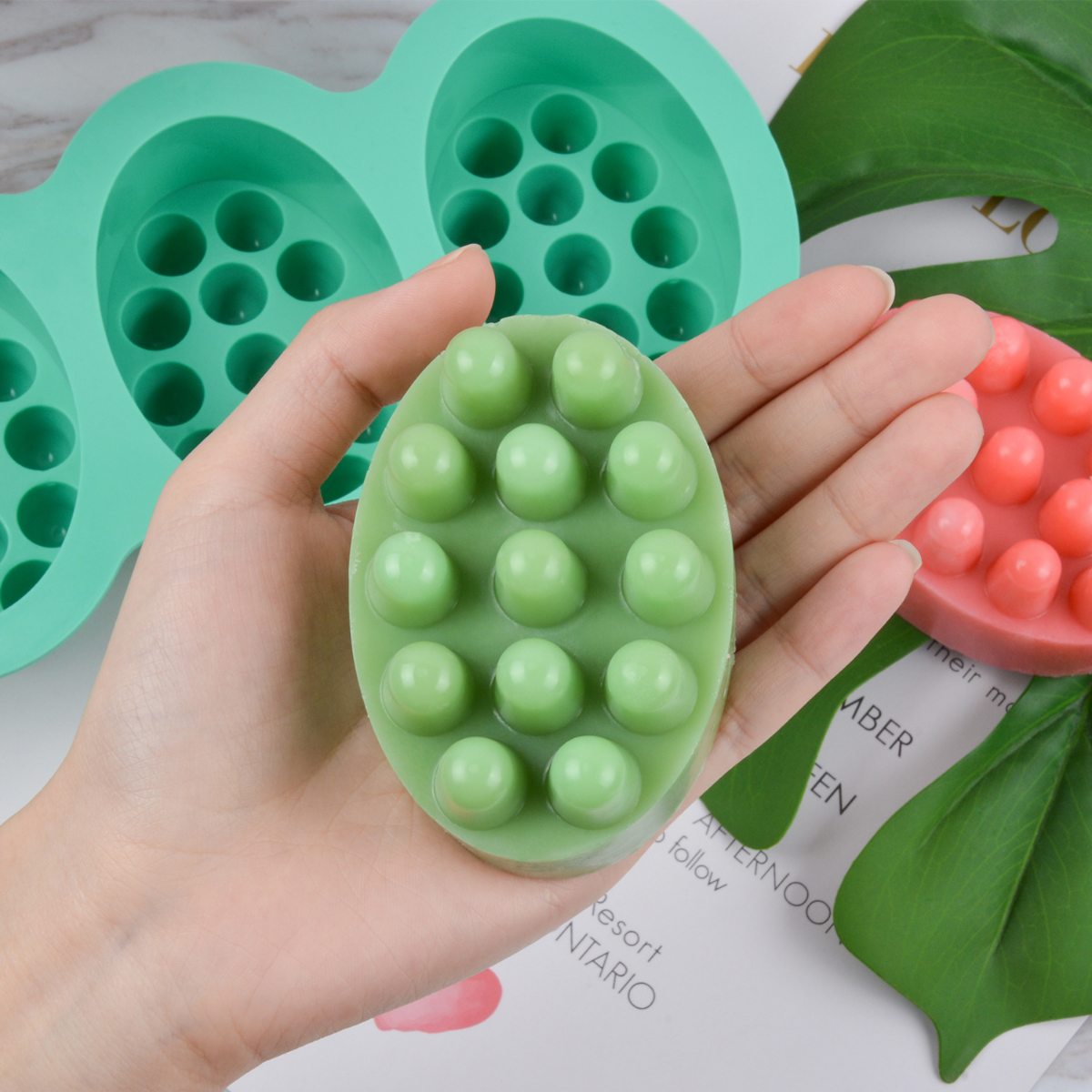Soap Making Ideas - 4 Hole Oval Massage Soap Silicone