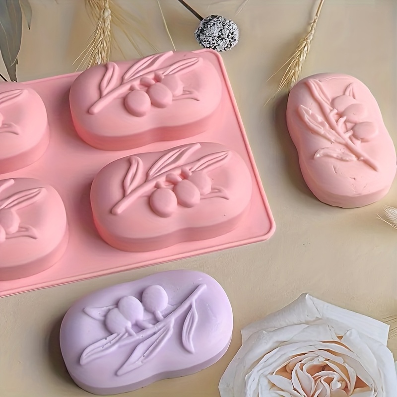 4-Cavity Oval Olive Tree Silic - مراجعة Soap Making Book For Beginners وسعره