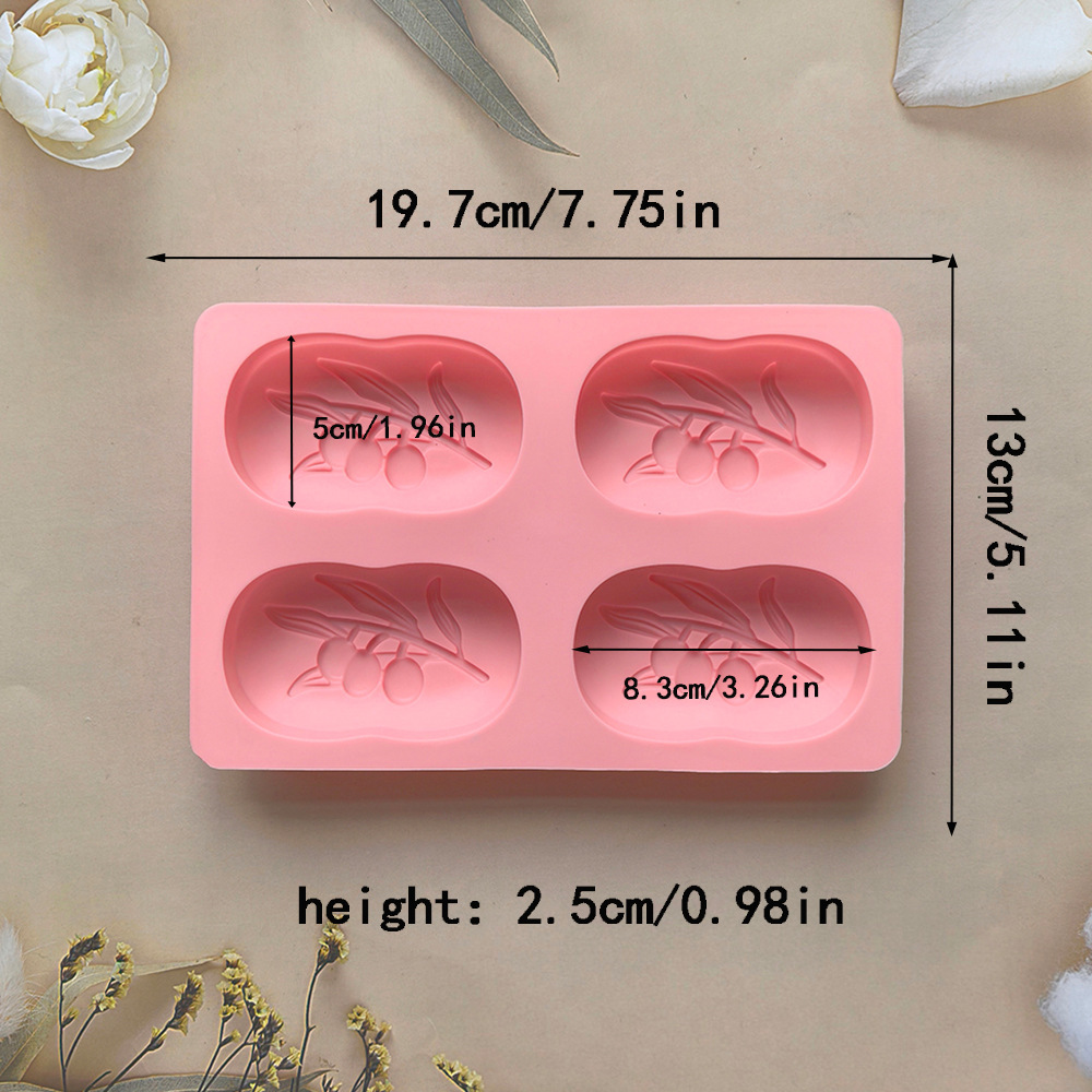 4-Cavity Oval Olive Tree Silic - مراجعة Soap Making Book For Beginners وسعره