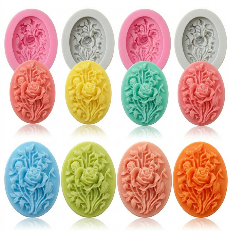 4 Silicone mold with flower sh - مراجعة Soap Making Designs وسعره