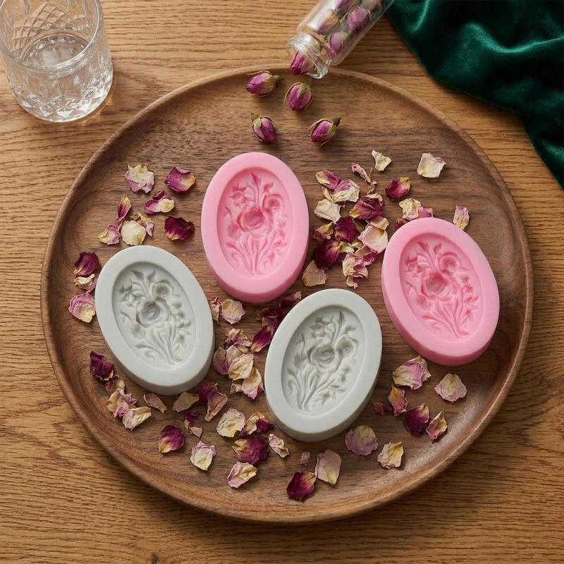 4 Silicone mold with flower sh - مراجعة Soap Making Designs وسعره
