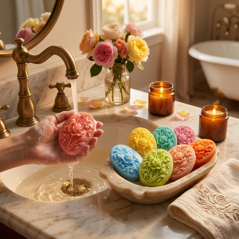 4 Silicone mold with flower sh - مراجعة Soap Making Designs وسعره